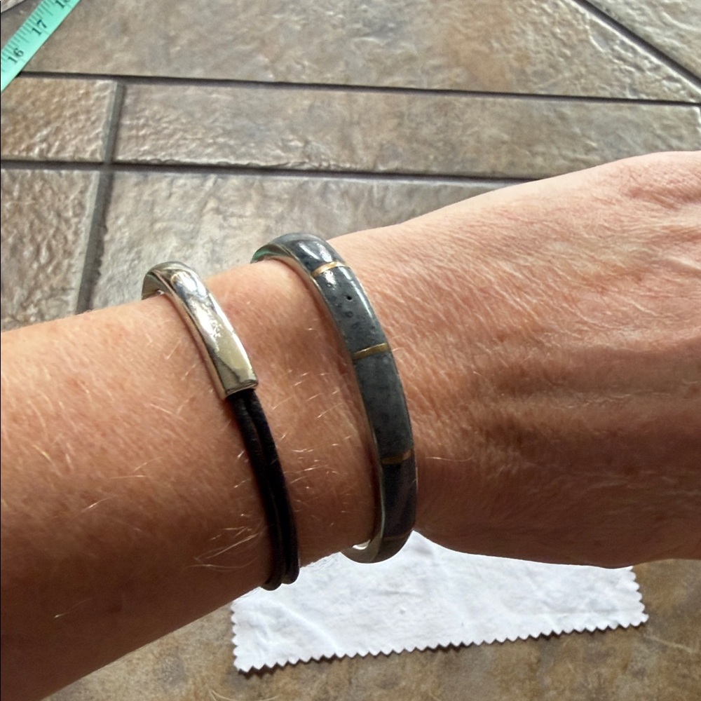 Set up two sterling silver and stone bracelets